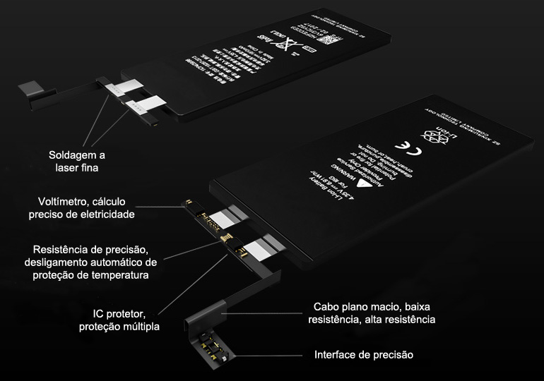 Estrutura da bateria do telefone móvel icommun