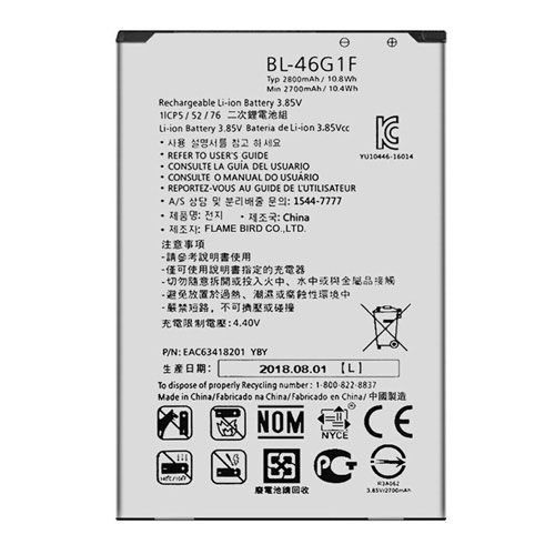 Pour LG K10 2017 K20 K20 Plus Remplacement de la batterie BL 46G1F