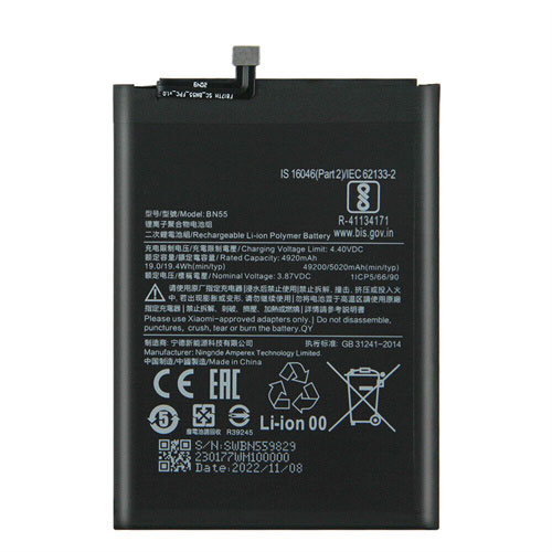 Para substituição da bateria do Redmi Note 9S BN55